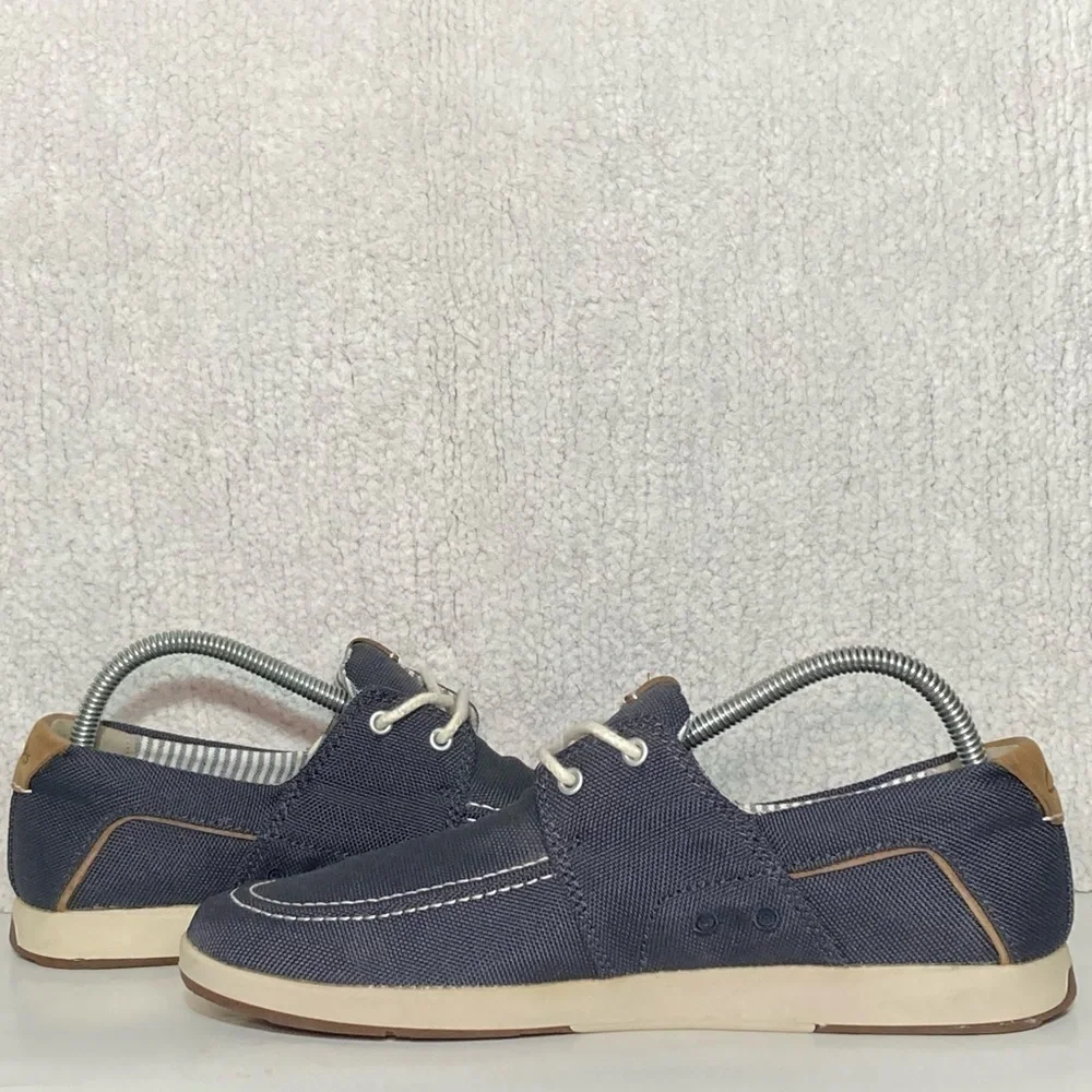 Clarks 1825 Men's Denim Blue Canvas Casual Deck Loafer Boat Shoes Size US 8.5 M
